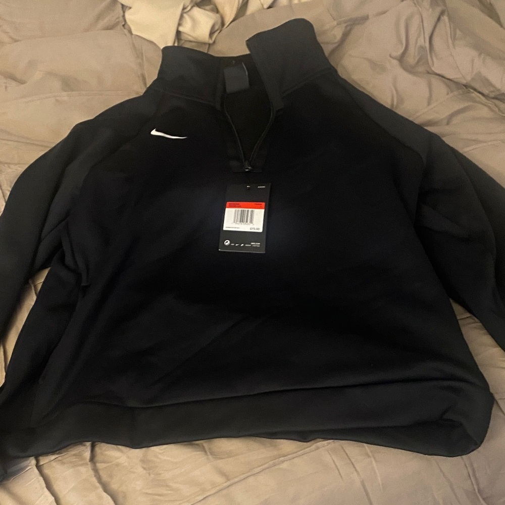 Nike Black and White Quarter-Zip Top